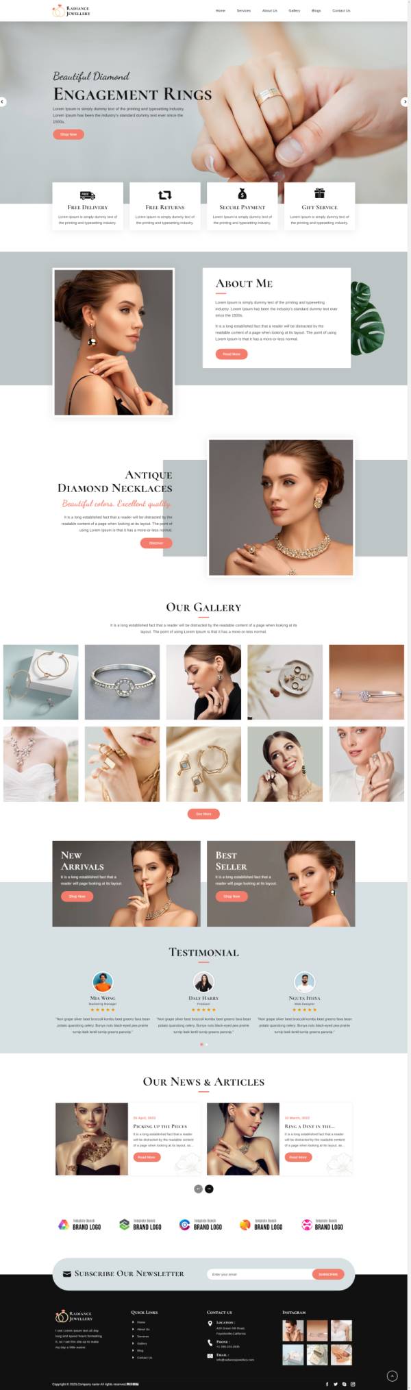 珠宝网页设计，大气奢侈品网页模板