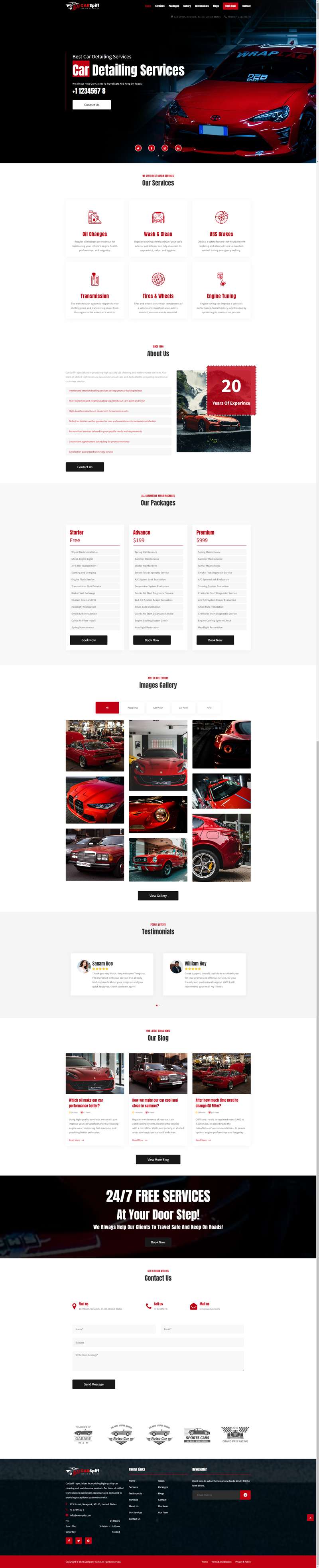 汽车网页设计代码，红黑汽车服务网站建设