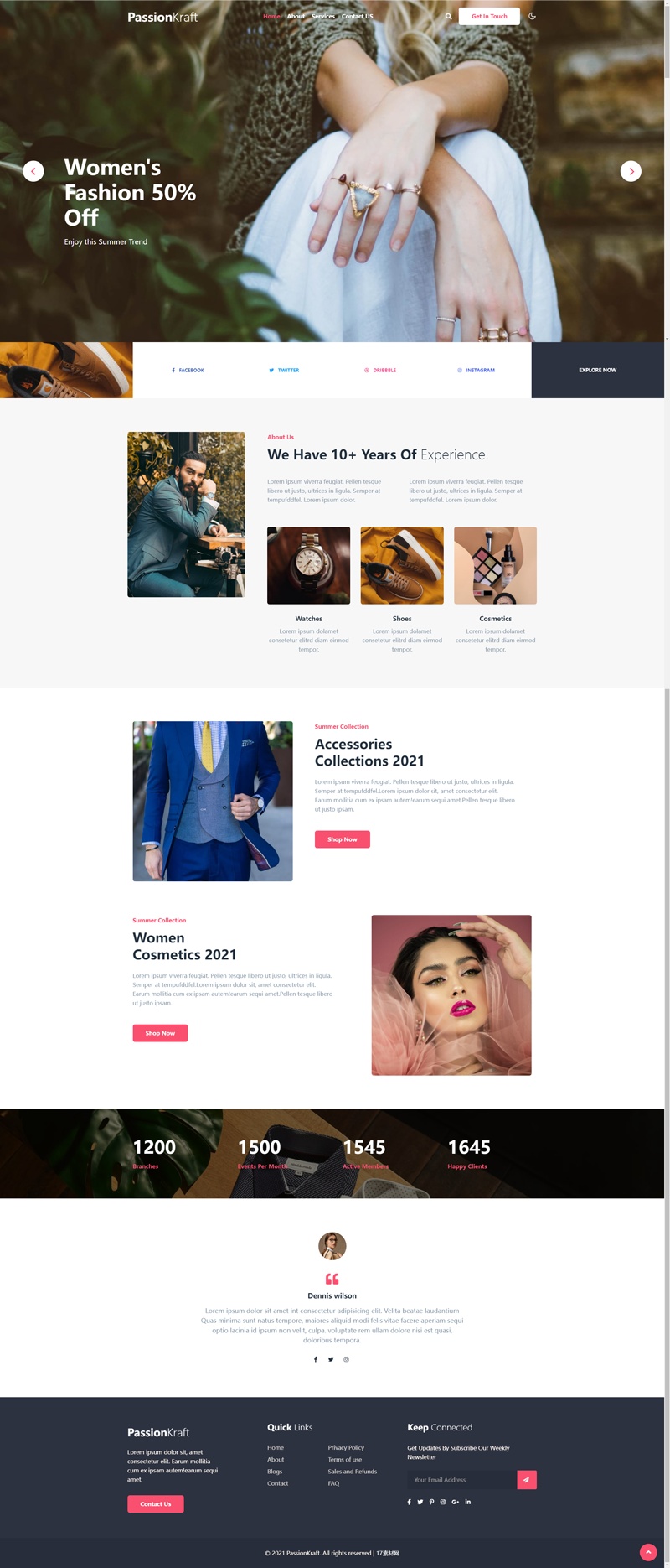 html+css网页制作，时尚产品发布网站模板