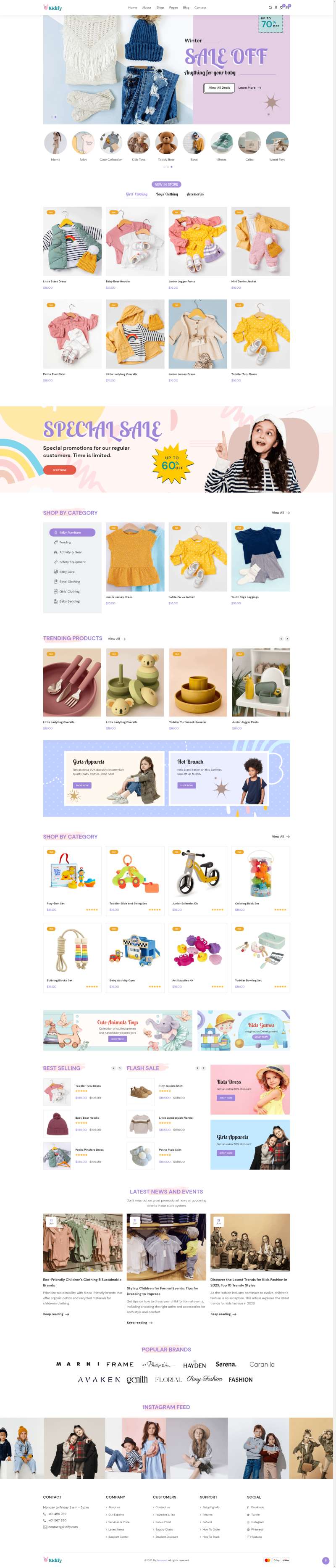 网页设计制作网站html代码大全，儿童购物网页制作模板