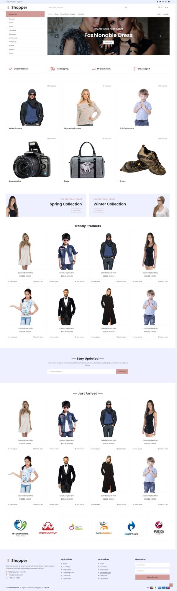 网页设计制作网站素材必备，服饰商城网站建设模板