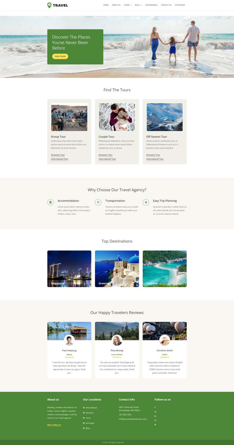 html网页制作，旅游度假网页设计模板