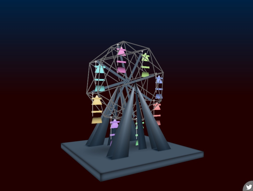 css3動畫效果案例，摩天輪3d模型素材
