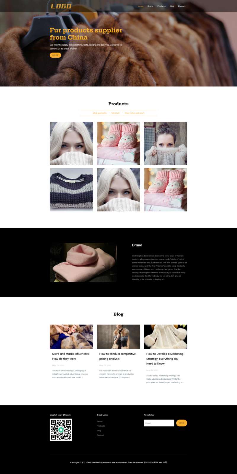 毕业设计网页设计，女装服装网页制作pbootcms模板