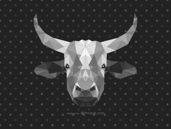 牛头几何图案设计，牛头创意图片素材