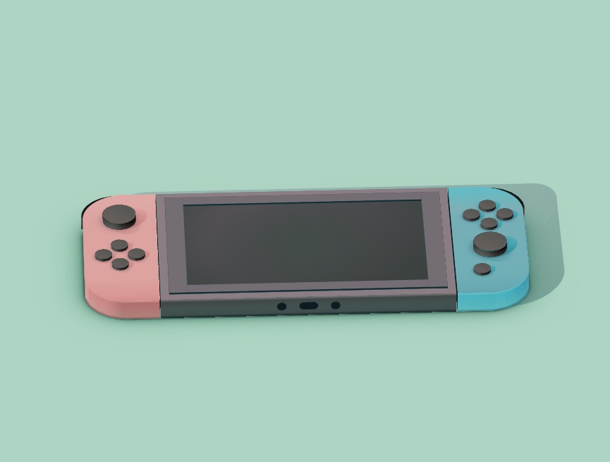 任天堂switch設(shè)計(jì)，3d游戲機(jī)器模板