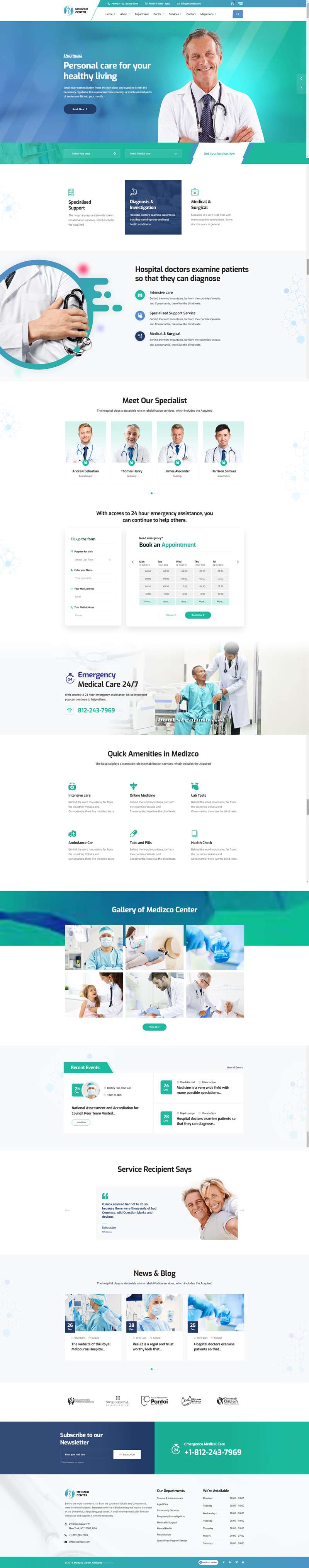 网页设计制作网站模板设计，优质的医疗类网页设计