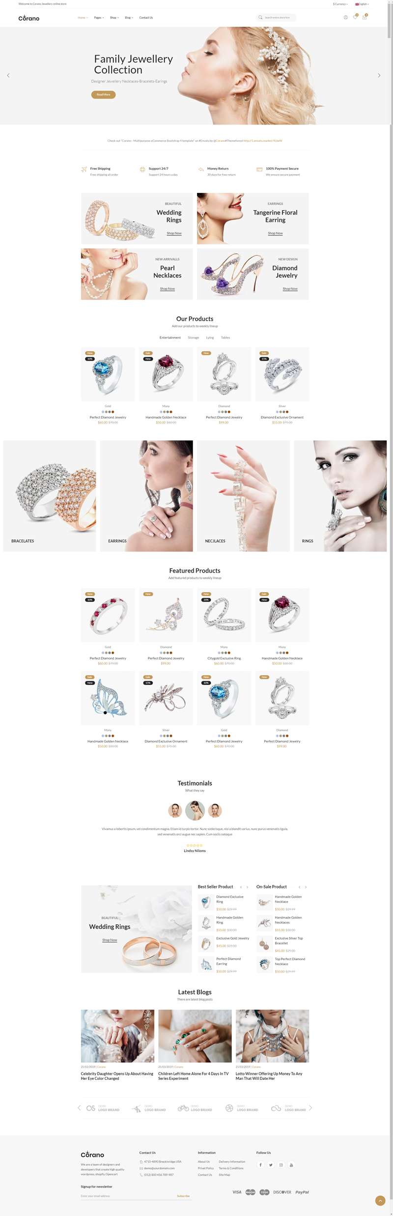 网页制作与设计，珠宝网页HTML模板