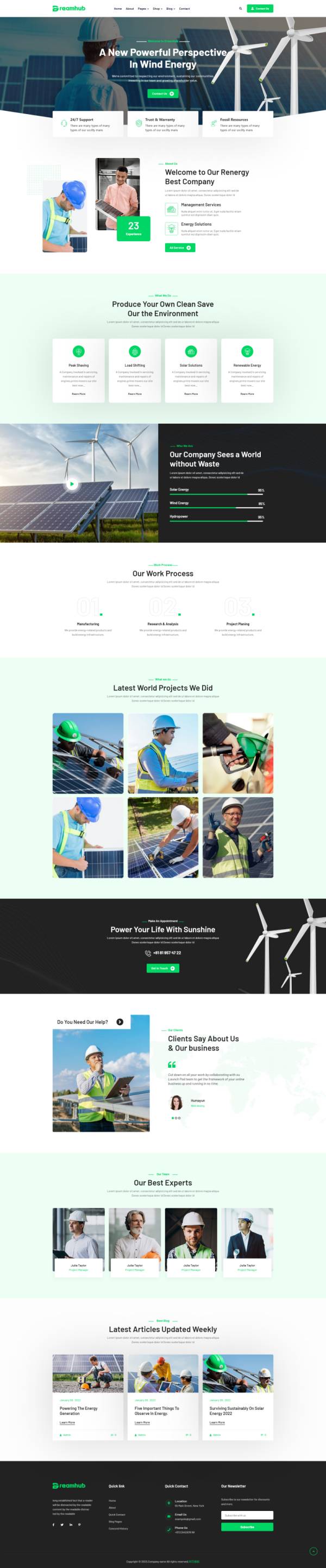 网站源码获取，绿色新能源网站模板