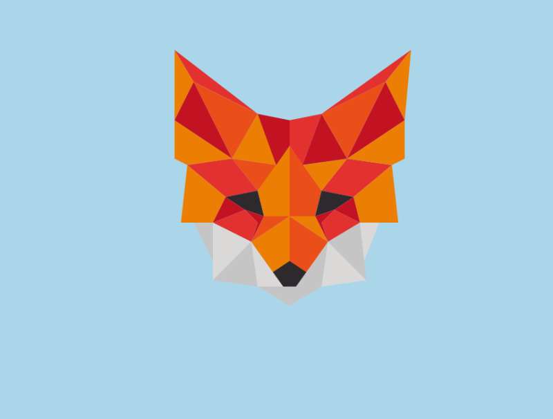 狐狸几何图形设计，狐狸头卡通图片可爱素材