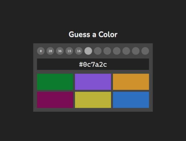 猜颜色挑战制作，html5游戏互动开发模板