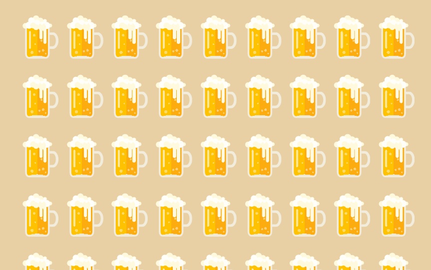 啤酒卡通创意图片制作，满屏啤酒背景素材
