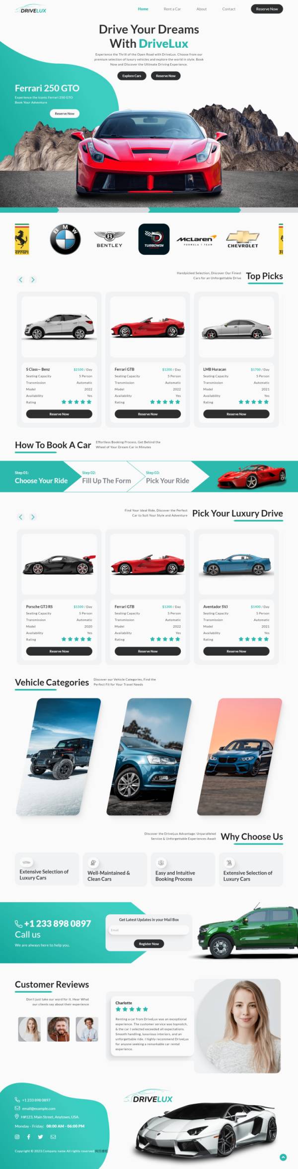 html5网页制作，汽车销售网页设计模板