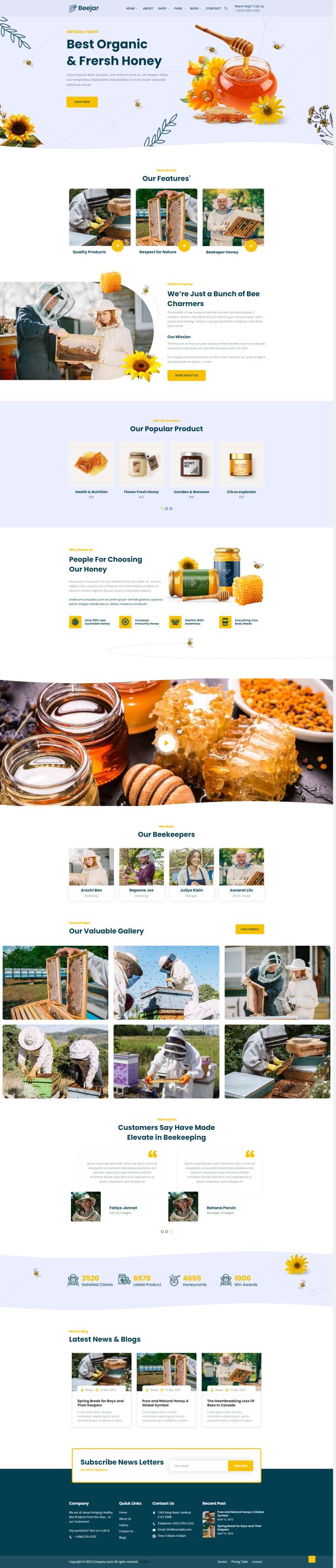 网页设计模板必备，高端蜂蜜商城网页设计模板