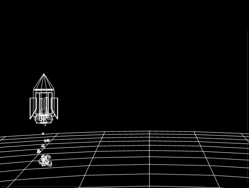 飛船3d建模制作，太空飛船線條設計素材