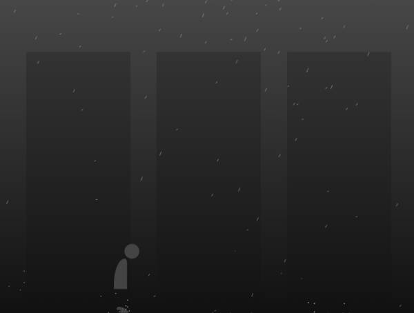 颓废插画设计，雨中场景动画素材下载