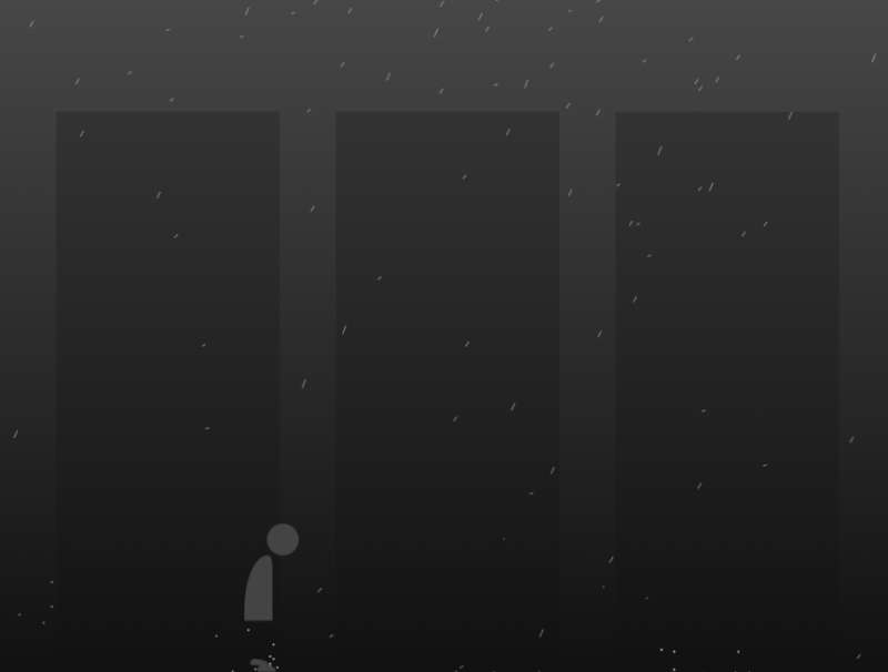 颓废插画设计，雨中场景动画素材下载