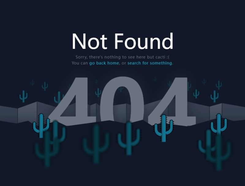 错误页面设计，仙人掌404页面模板