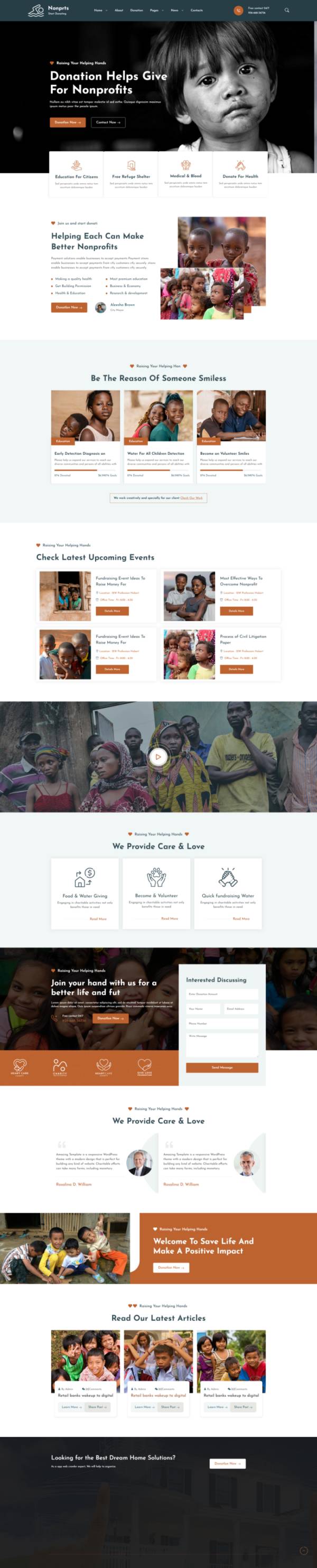 html网页制作，通用慈善宣传网页模板