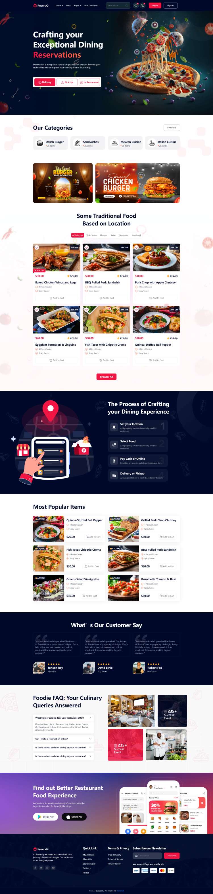 网页设计模板必备，美食餐厅网页设计参考
