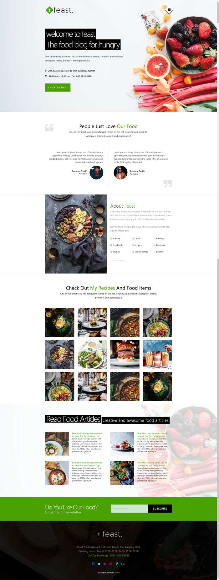 html网页制作，美食类网页设计模板