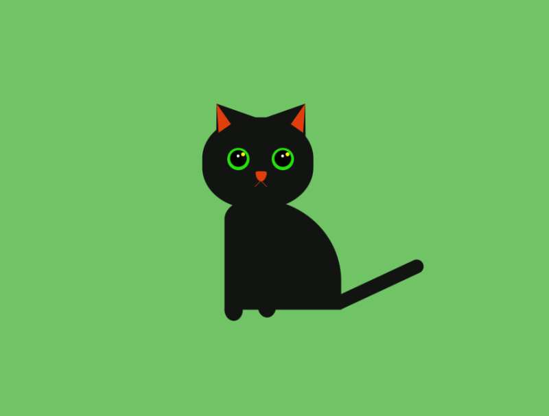 猫咪插图插画设计，黑猫卡通形象素材