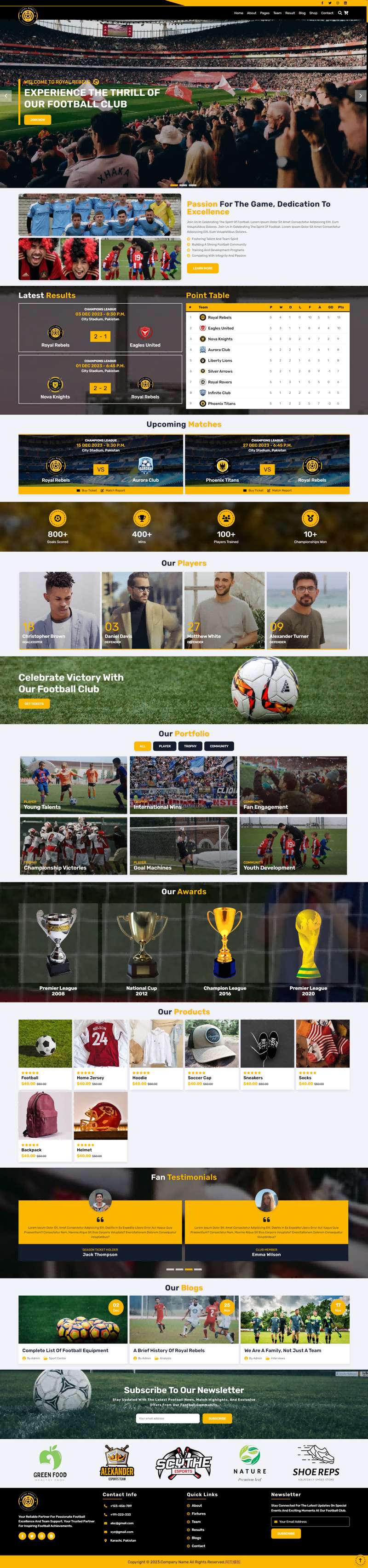网页制作与设计，优质的足球俱乐部网页设计