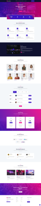 网页设计模板必备，紫蓝商务活动宣传网页模板