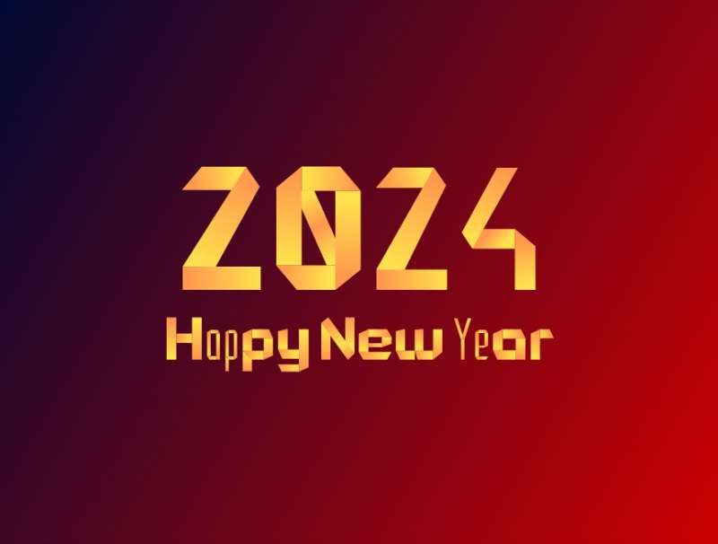 艺术字体设计，2024新年快乐动图素材