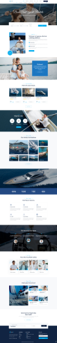 网页设计与制作代码，蓝色游艇租赁服务网页设计模板下载