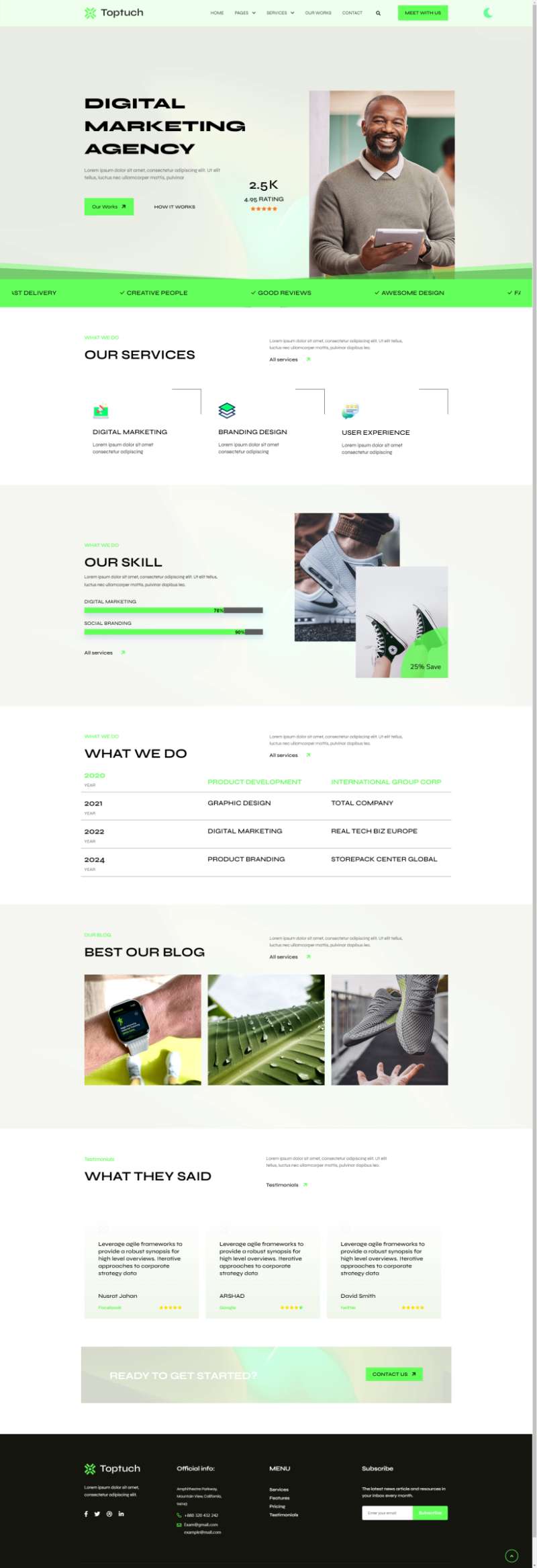 网页模板代码，绿色营销代理网页设计模板