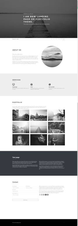 网站制作设计，黑白单页网页模板