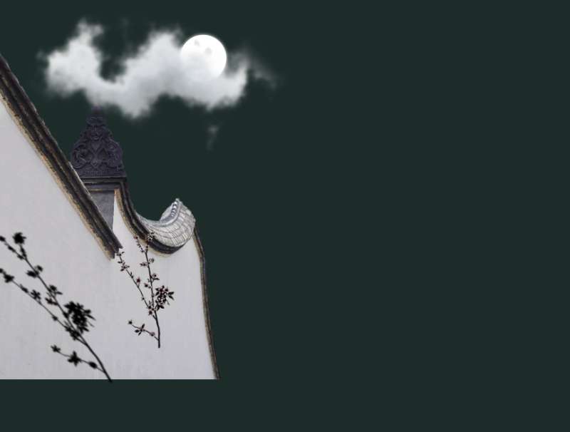 古风建筑背景图下载，月夜背景图高清素材