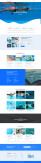 网页设计模板html代码，大气泳池宣传网页模板