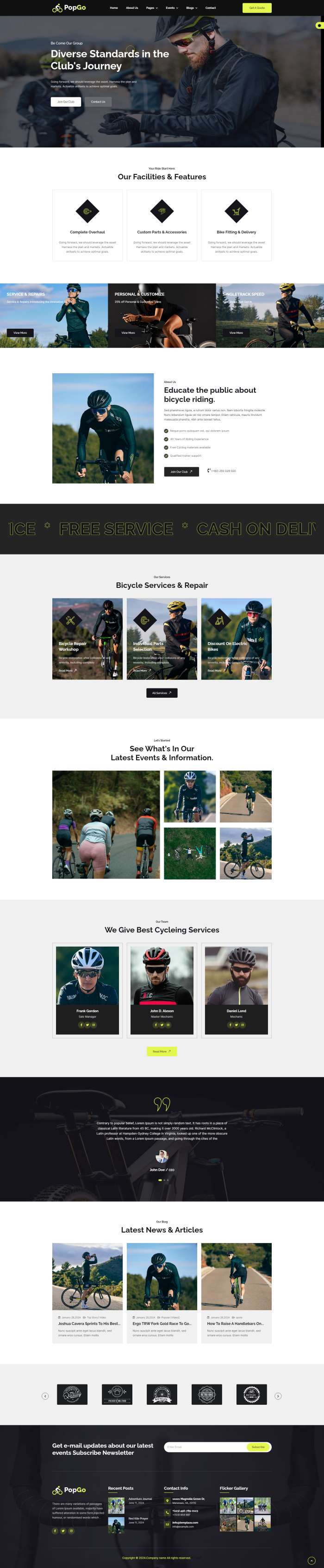 网页模板免费html，自行车网页设计模板