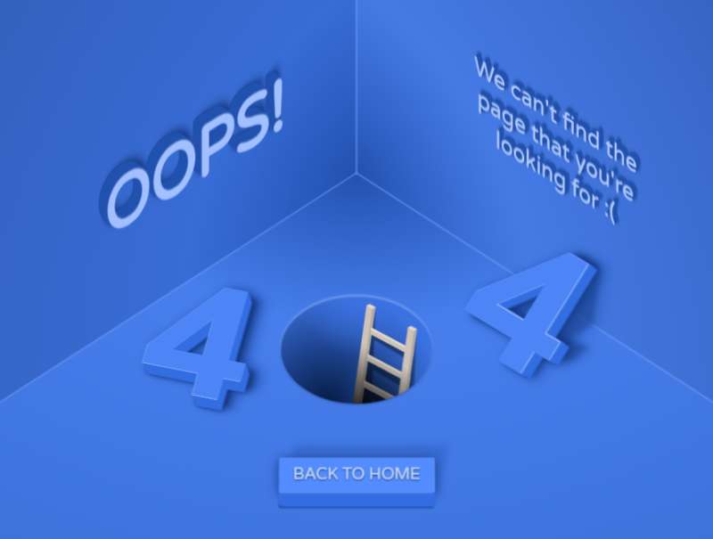 错误页源码下载，蓝色404错误页面模板