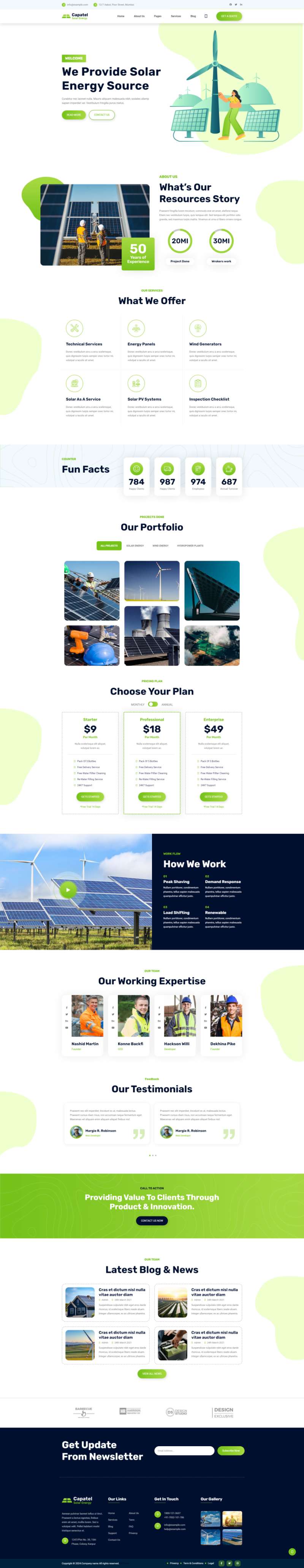 网页制作与设计，卡通风能源公司网站模板