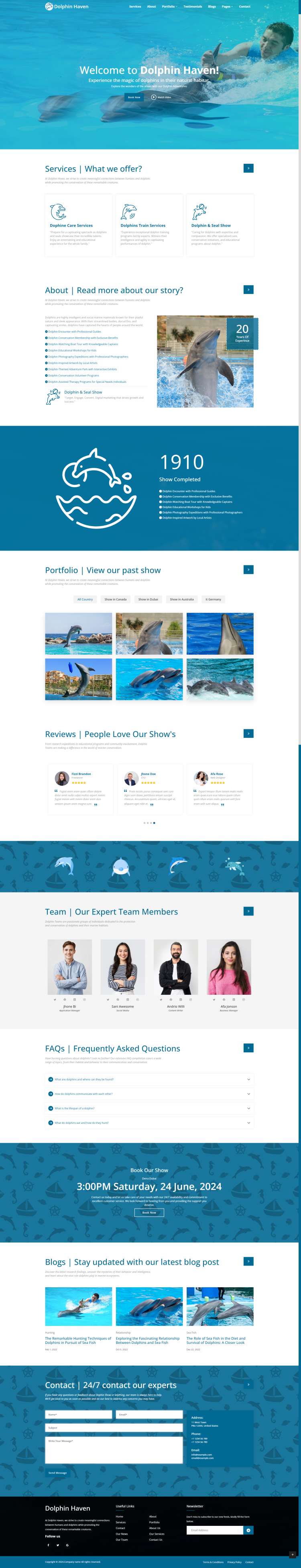 海豚宣传网页设计网站模板及源码下载