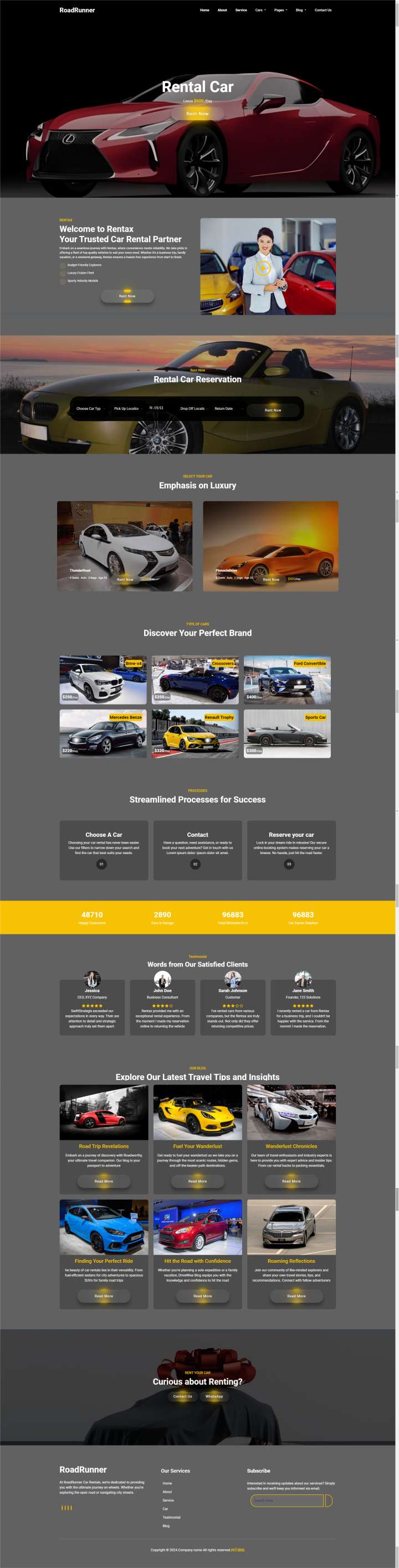 约车服务公司网页设计制作模板