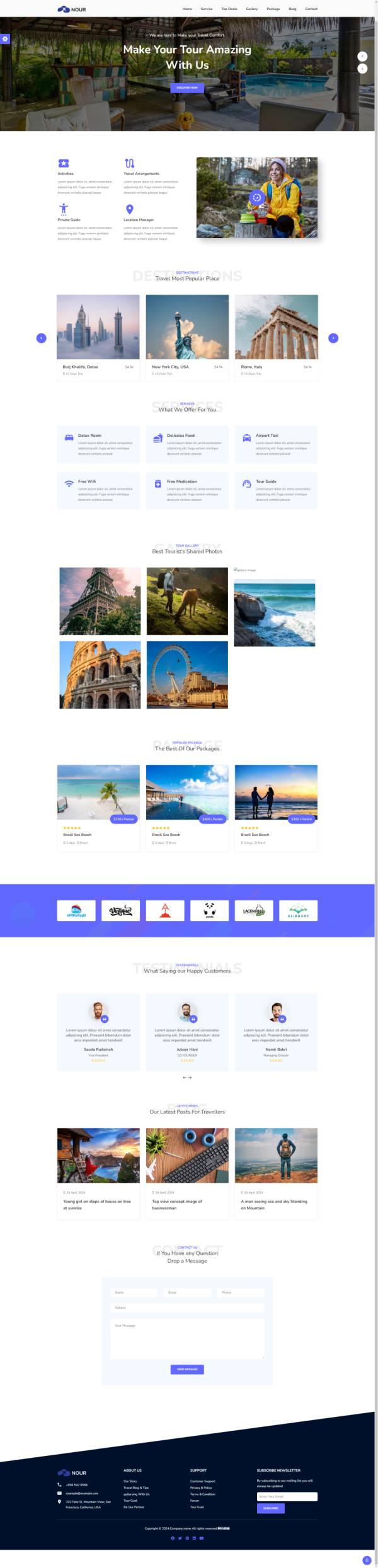 响应式旅游网页设计页面代码模板