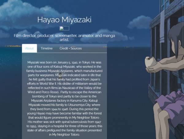 宫崎骏简历个人资料个人主页网页设计模板