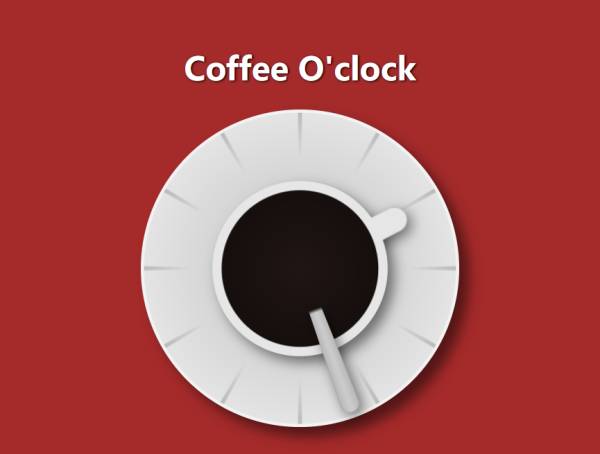 咖啡元素钟表时钟设计下载
