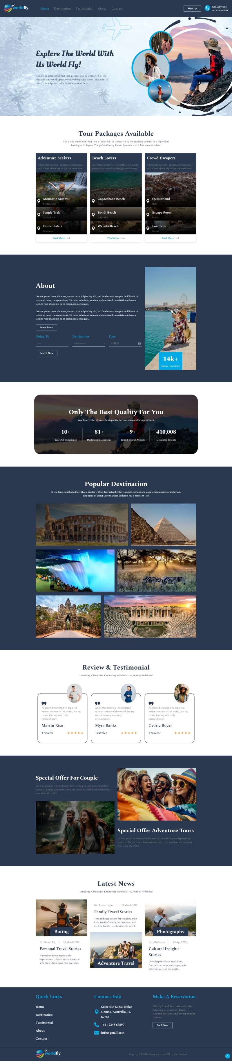 探索旅游公司网站界面设计模板必备