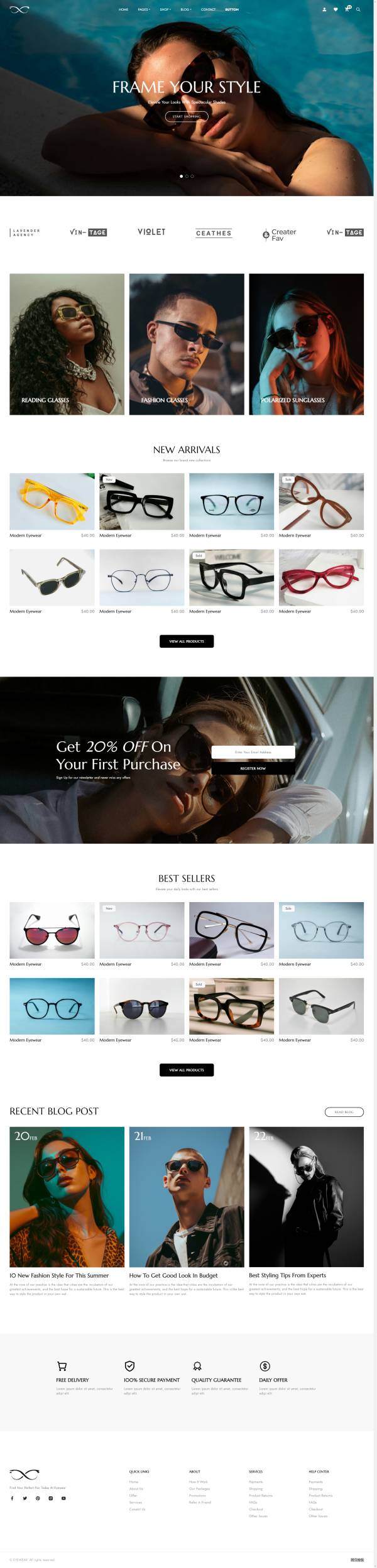太阳眼镜品牌商城网页版官网网站建设模板