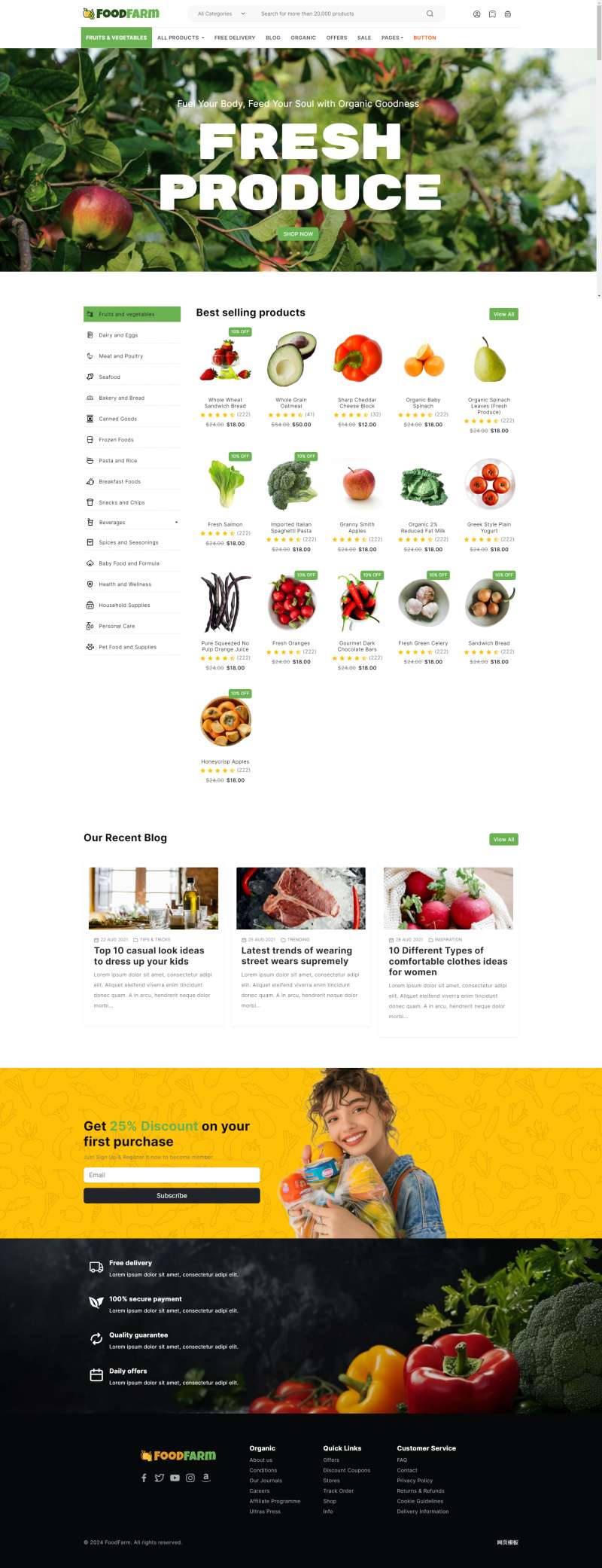 蔬果种植农产品网站网页模板