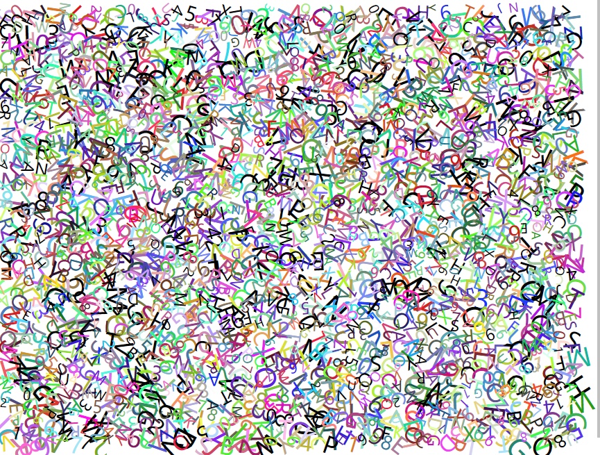 美麗文字爆炸雜亂排序生成背景字效果
