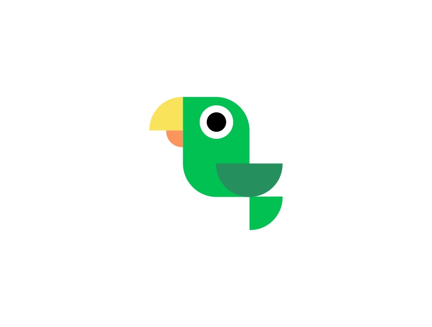 鳥(niǎo)兒插畫(huà)綠鳥(niǎo)卡通圖片素材