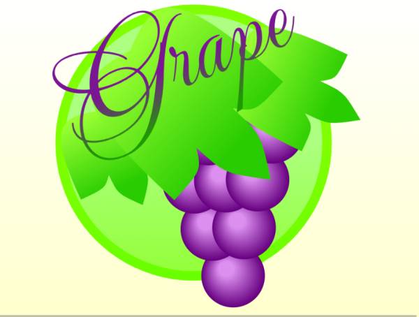 可愛植物紫葡萄動畫插畫素材