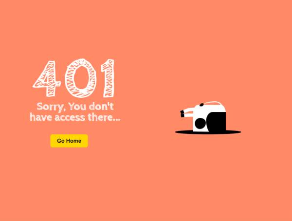 401限制访问动态网页页面模板下载