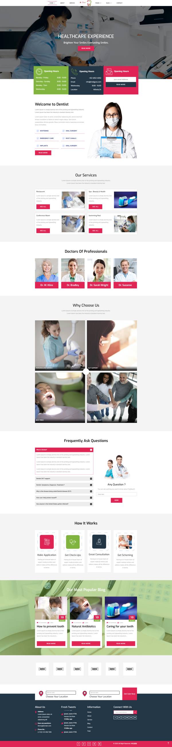 实用牙科门诊口腔医院网站模板